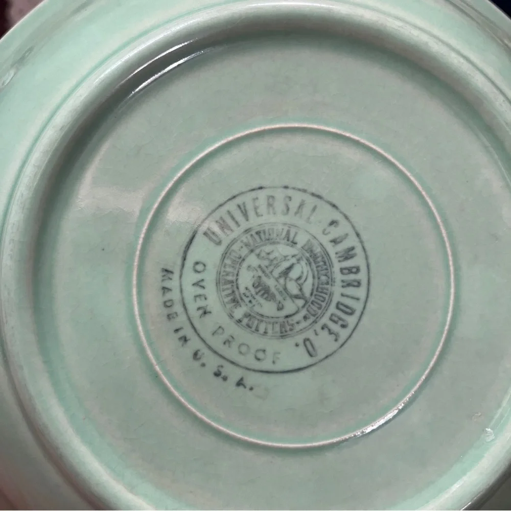 Set of 2 Vintage Cambridge Universal 5.25” Pastel Pink & Green Berry Bowls